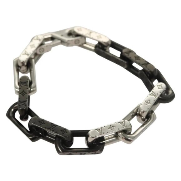 LOUIS VUITTON Bracelet Monogram Chain metal Silver tone - Picture 1 of 9